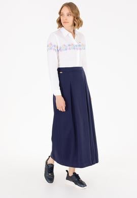 Kadın Lacivert Dokuma Etek - 50265538002