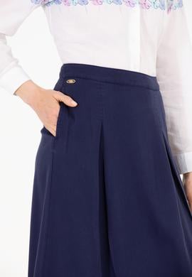 Kadın Lacivert Dokuma Etek - 50265538002