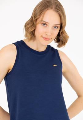 Kadın Lacivert Bisiklet Yaka Örme Elbise - 50265711006