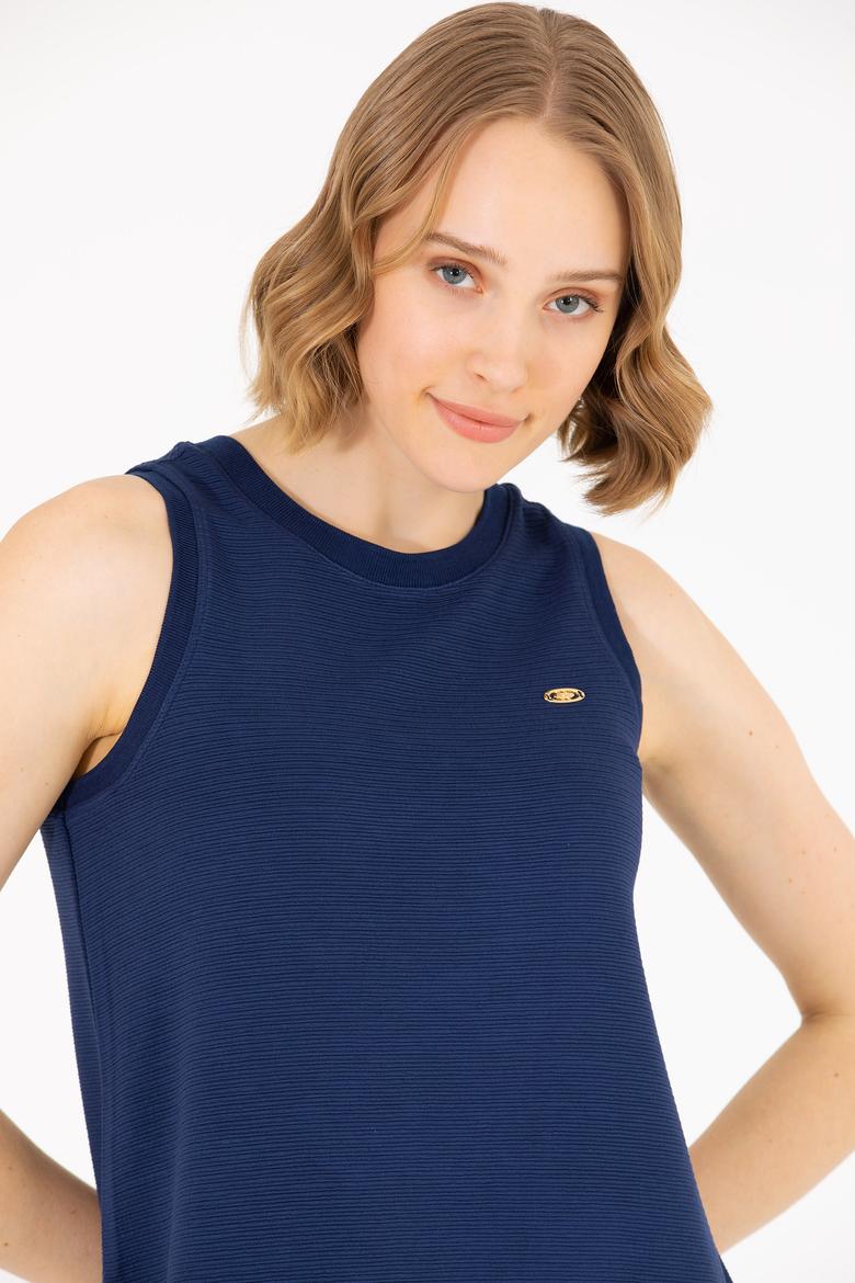 Kadın Lacivert Bisiklet Yaka Örme Elbise - 50265711006