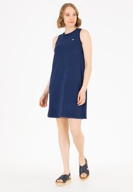 Kadın Lacivert Bisiklet Yaka Örme Elbise - 50265711006