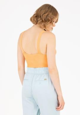 Kadın Turuncu V Yaka Kazak - 50267078001