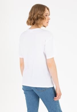 Kadın Beyaz Tişört - 50262947001