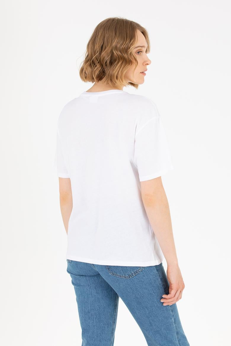 Kadın Beyaz Tişört - 50262947001