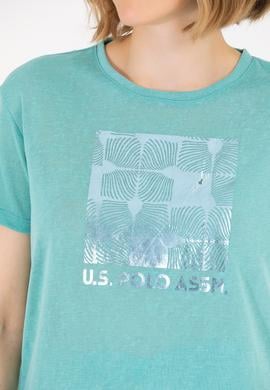 Kadın Mint Bisiklet Yaka Tişört - 50265366002