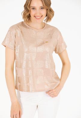 Kadın Çok Renkli Bisiklet Yaka Tişört - 50265367012