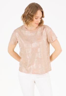 Kadın Çok Renkli Bisiklet Yaka Tişört - 50265367012