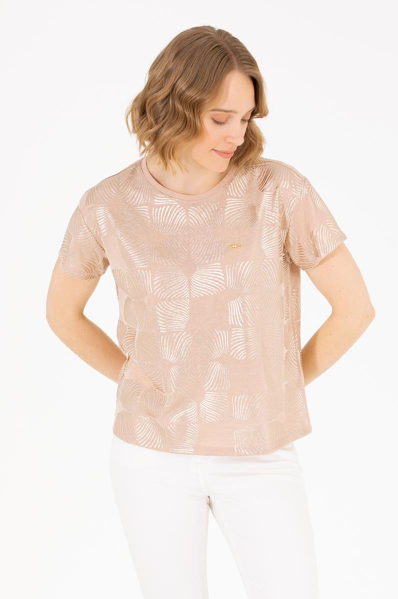 Kadın Çok Renkli Bisiklet Yaka Tişört