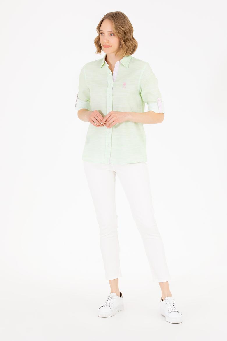 Kadın Neon Sarı Uzun Kollu Gömlek - 50264110003