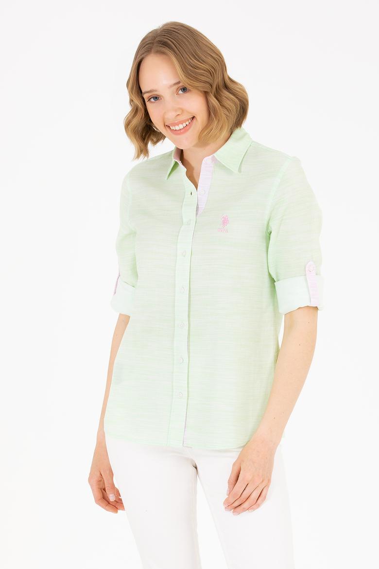 Kadın Neon Sarı Uzun Kollu Gömlek - 50264110003