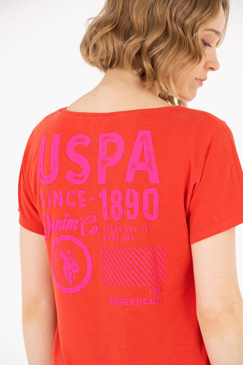 Kadın Kırmızı Bisiklet Yaka Tişört