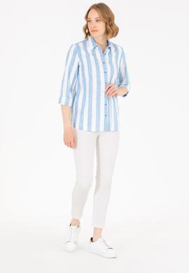 Kadın Saks Uzun Kollu Gömlek - 50263663029