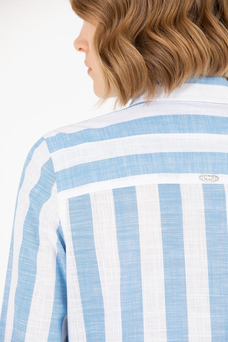 Kadın Saks Uzun Kollu Gömlek - 50263663029