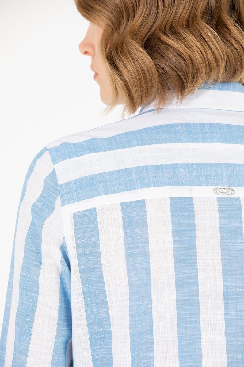 Kadın Saks Uzun Kollu Gömlek