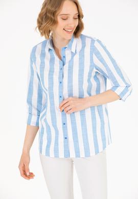 Kadın Saks Uzun Kollu Gömlek - 50263663029