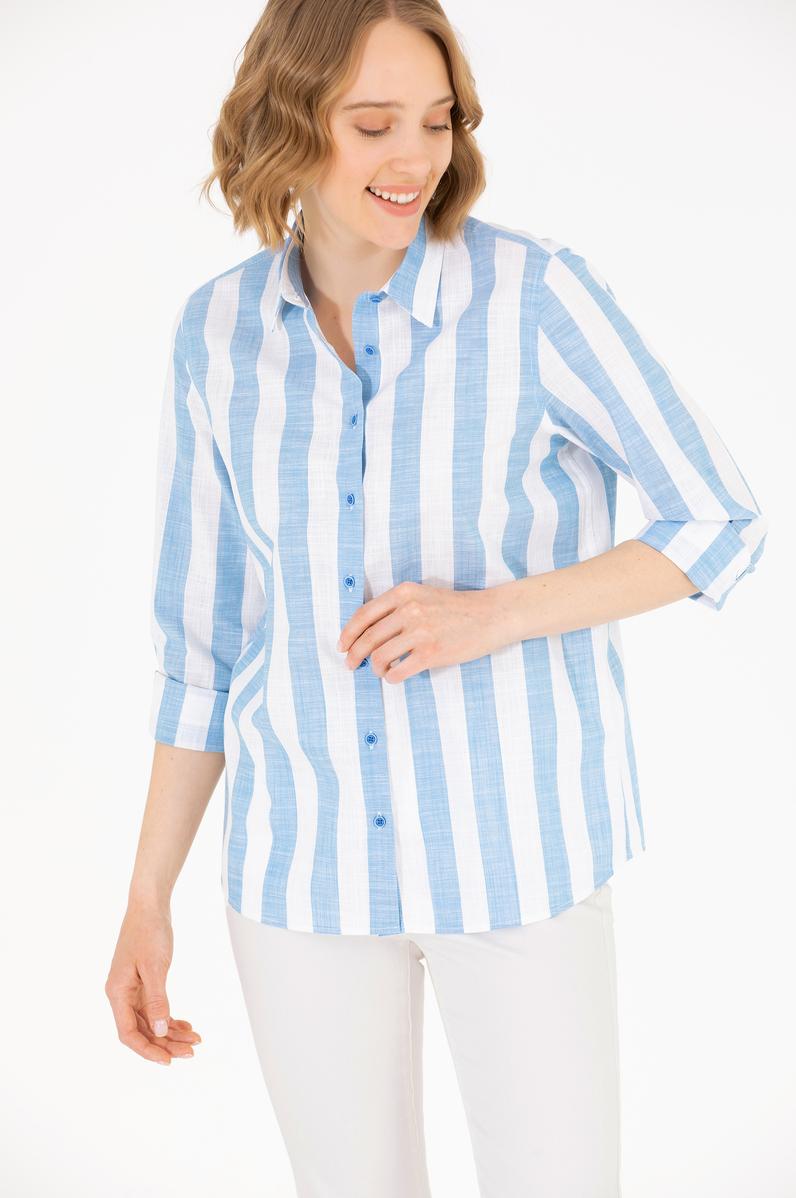 Kadın Saks Uzun Kollu Gömlek