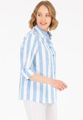 Kadın Saks Uzun Kollu Gömlek - 50263663029