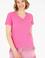 Kadın Pembe V Yaka Tişört
