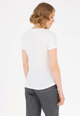 Kadın Ekru V Yaka Tişört - 50262532022