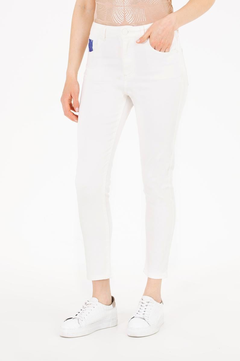 Kadın Beyaz Slim Hight Waist Fit Jean Pantolon
