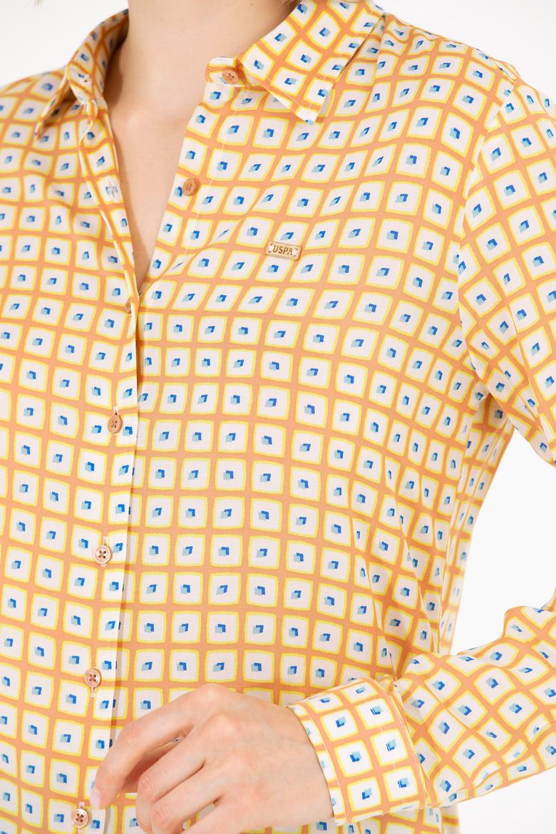 Kadın Somon Uzun Kollu Gömlek - 50264488004