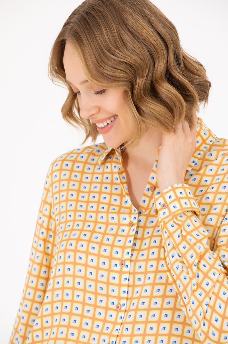 Kadın Somon Uzun Kollu Gömlek