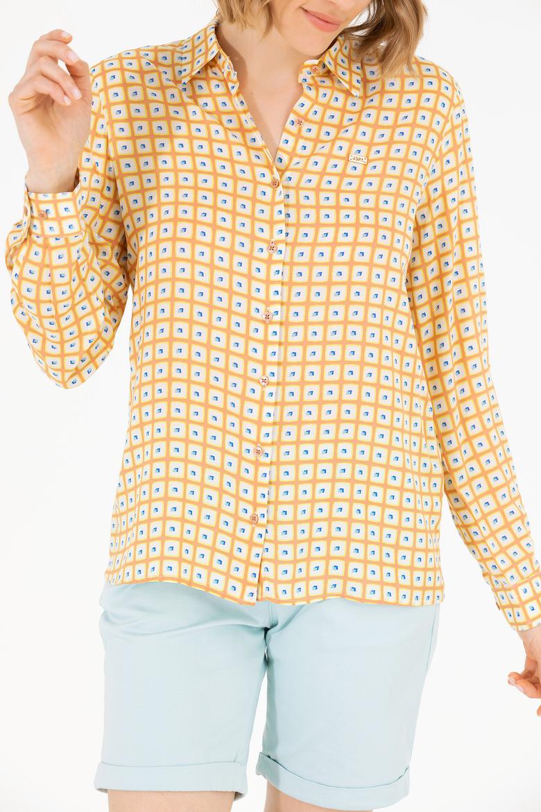 Kadın Somon Uzun Kollu Gömlek - 50264488004