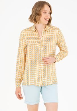 Kadın Somon Uzun Kollu Gömlek - 50264488004