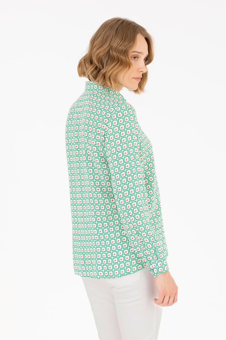 Kadın Mint Uzun Kollu Gömlek - 50264488014