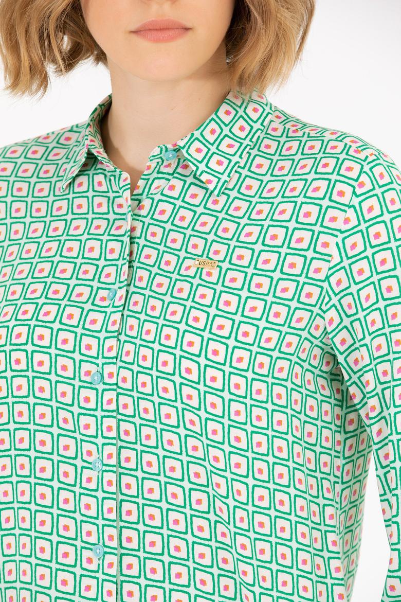 Kadın Mint Uzun Kollu Gömlek - 50264488014