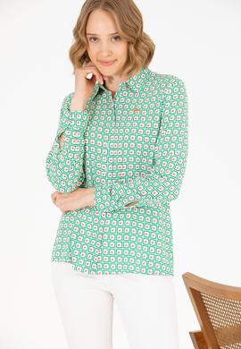 Kadın Mint Uzun Kollu Gömlek - 50264488014