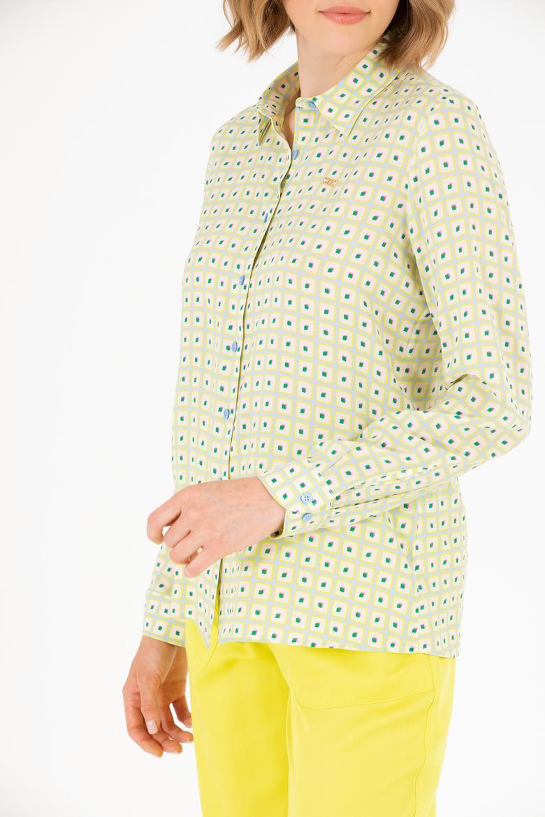 Kadın Mavi Uzun Kollu Gömlek - 50264488020