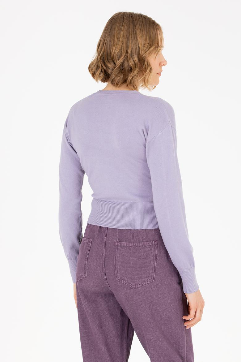 Kadın Lila Triko Hırka - 50256623036