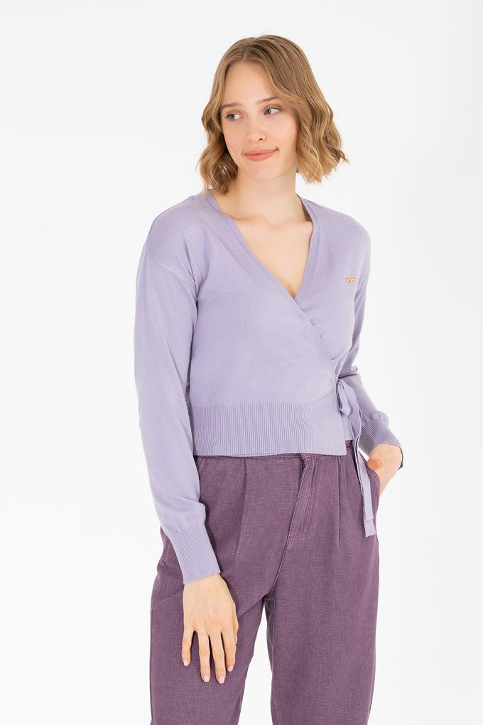 Kadın Lila Triko Hırka