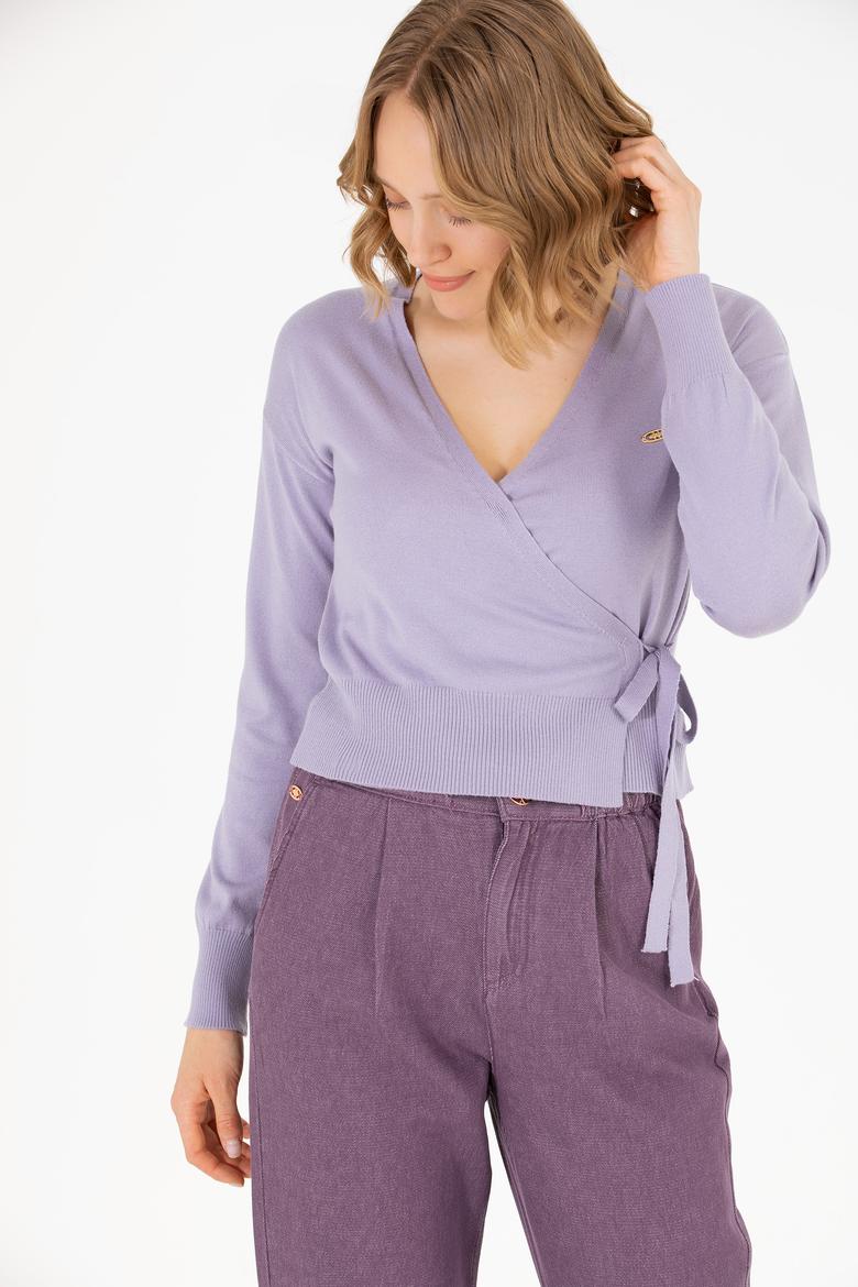 Kadın Lila Triko Hırka - 50256623036