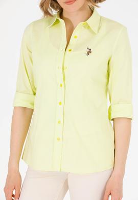 Kadın Neon Sarı Uzun Kollu Basic Gömlek - 50262849053