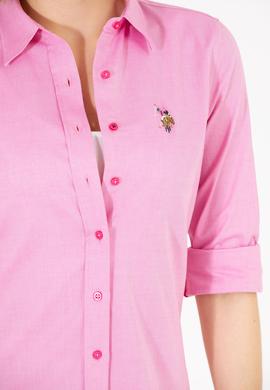 Kadın Fuşya Uzun Kollu Basic Gömlek - 50262849107