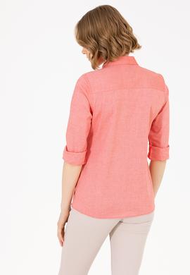 Kadın Kırmızı Uzun Kollu Basic Gömlek - 50262849117