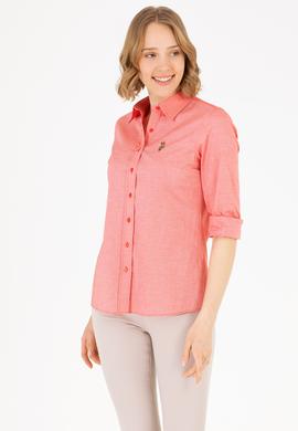 Kadın Kırmızı Uzun Kollu Basic Gömlek - 50262849117