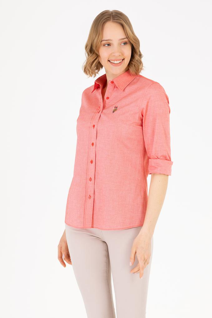 Kadın Kırmızı Uzun Kollu Basic Gömlek