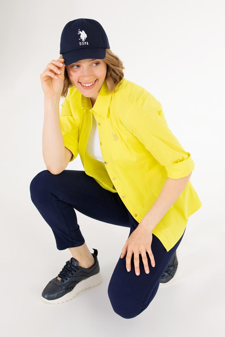 Kadın Neon Sarı Uzun Kollu Basic Gömlek - 50262883081