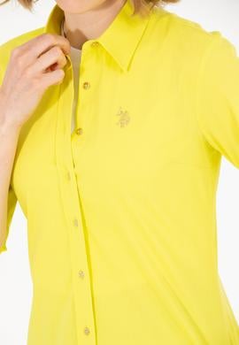 Kadın Neon Sarı Uzun Kollu Basic Gömlek - 50262883081