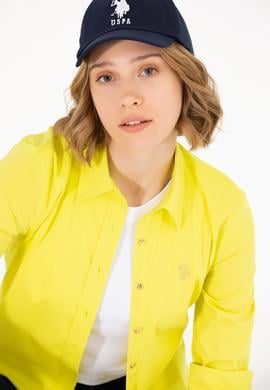 Kadın Neon Sarı Uzun Kollu Basic Gömlek - 50262883081