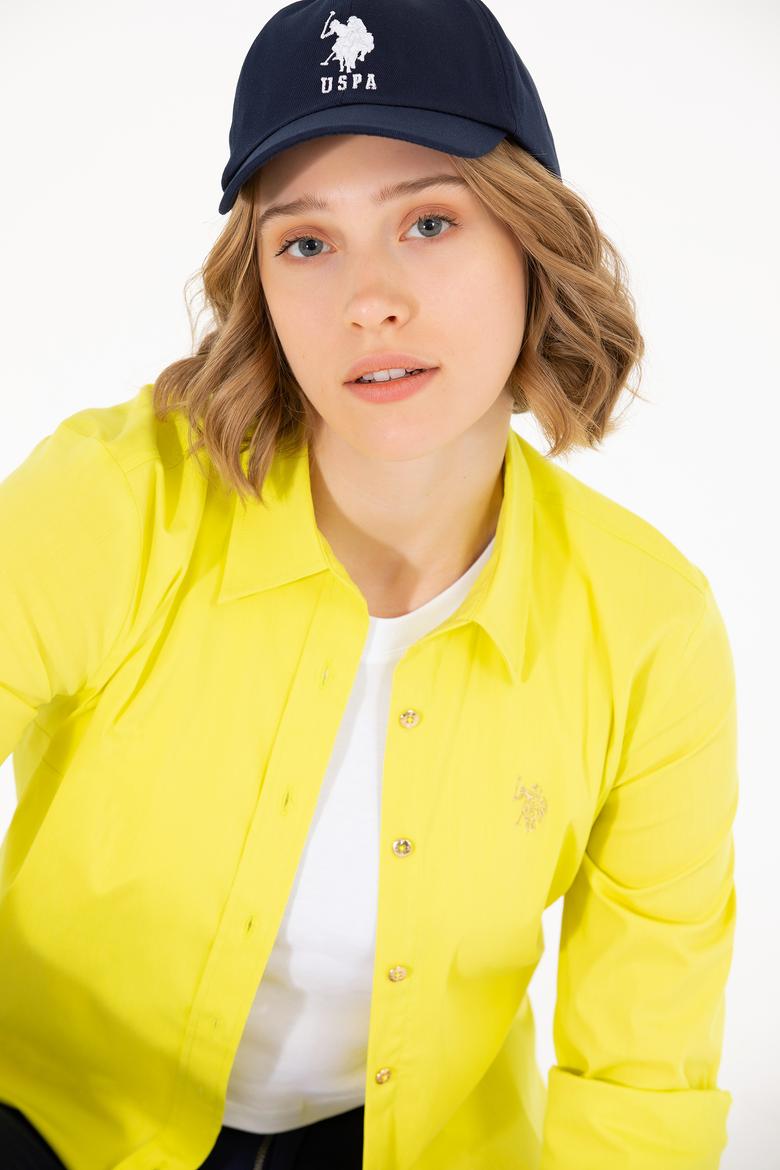 Kadın Neon Sarı Uzun Kollu Basic Gömlek - 50262883081