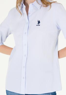 Kadın Açık Mavi Uzun Kollu Basic Gömlek - 50262887011