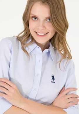 Kadın Açık Mavi Uzun Kollu Basic Gömlek - 50262887011