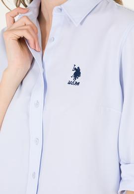 Kadın Açık Mavi Uzun Kollu Basic Gömlek - 50262887011