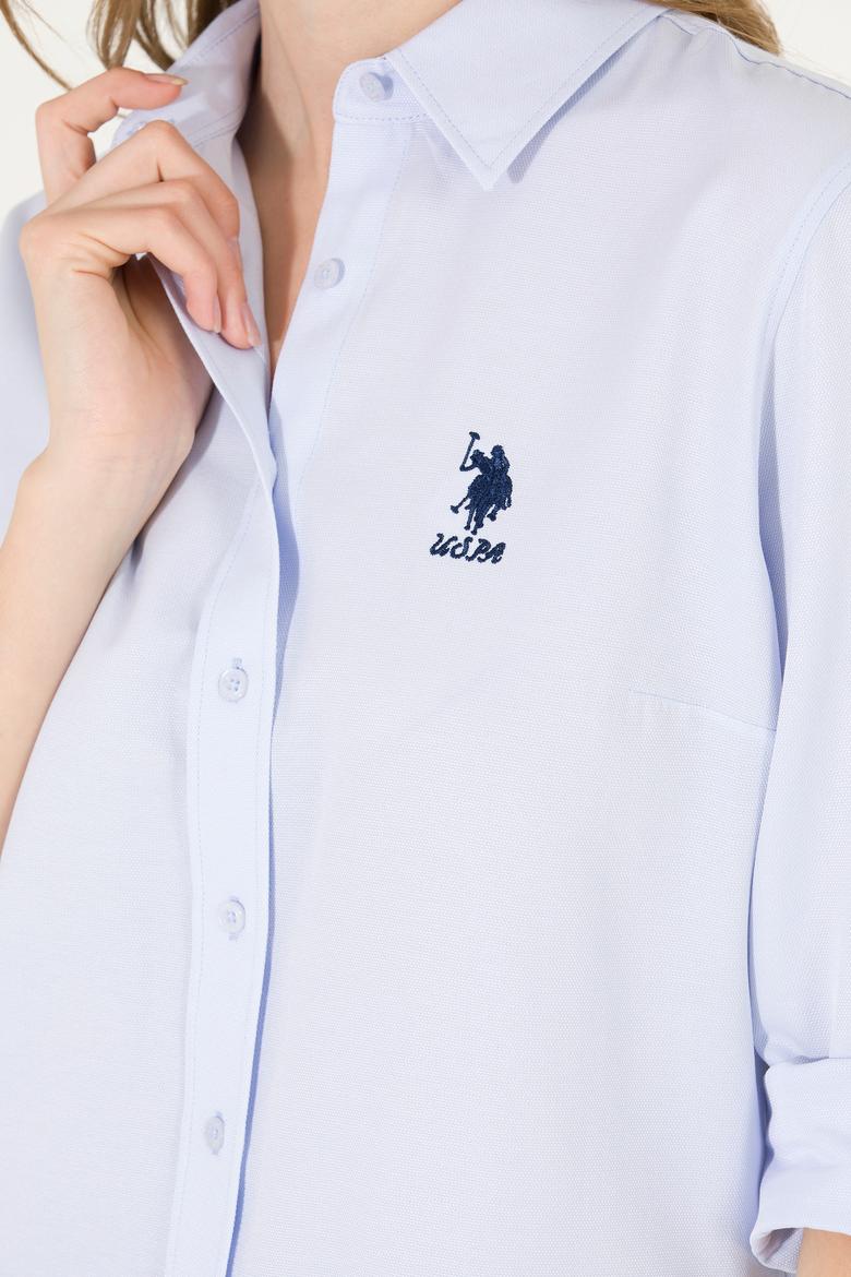 Kadın Açık Mavi Uzun Kollu Basic Gömlek - 50262887011