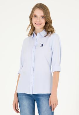 Kadın Açık Mavi Uzun Kollu Basic Gömlek - 50262887011