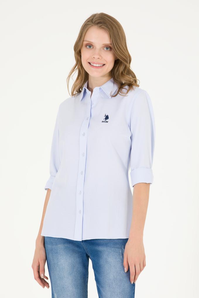 Kadın Açık Mavi Uzun Kollu Basic Gömlek